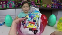 BIG SURPRISE EGGS GAME Kinder SURPRISE TOYS SpongeBob AngryBirds Thomas Trains Kids Toy Review