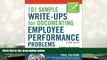 Kindle eBooks  101 Sample Write-Ups for Documenting Employee Performance Problems: A Guide to