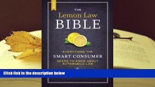 FREE [PDF]  The New Lemon Law Bible: Everything the Smart Consumer Needs to Know about Automobile