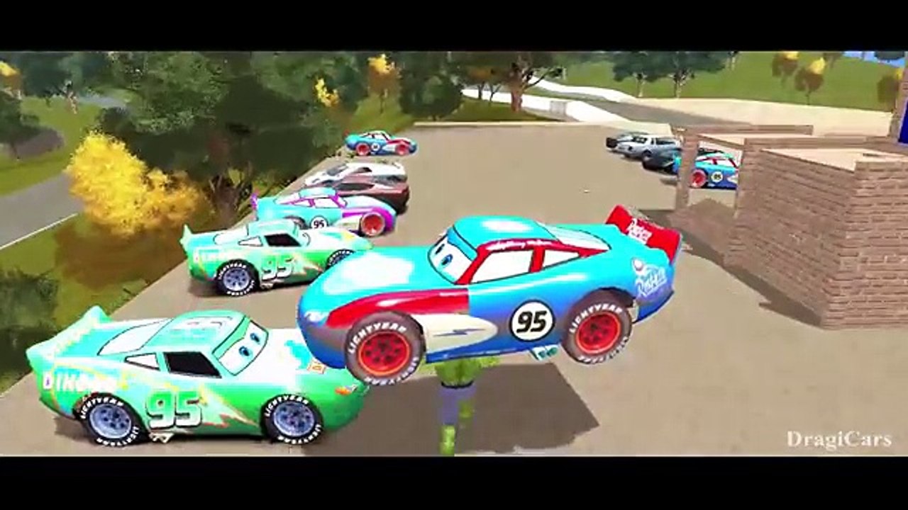 The Incredible HULK & Red HULK Nursery Rhymes Lightning McQueen (Children Songs with Action)