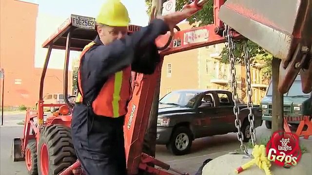 Man Crushed by Cement Prank Just For Laughs Gags