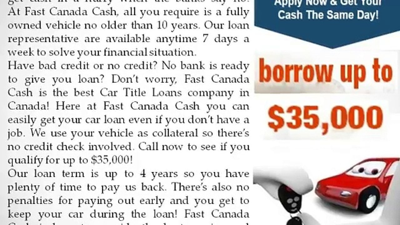 bad credit car loans mississauga