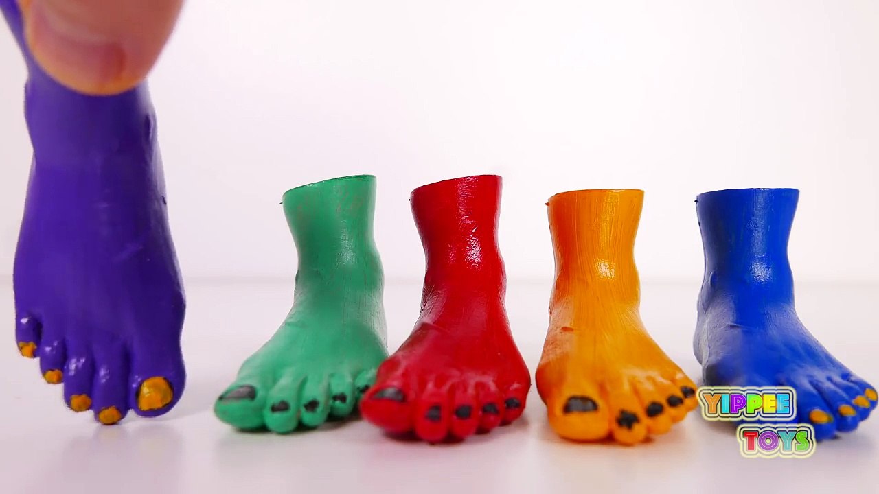 Learn Colors with Toes Feet and Nursery Rhymes for Kids!! Rainbow Colors