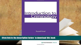 PDF [DOWNLOAD] Introduction to Criminology READ ONLINE