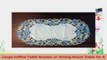 Table Runner Embroidered with Victorian Blue Roses on Ivory Fabric Size 44 x 15 inches 408eec16