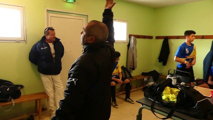 U18: mi-temps aux vestiaires!!