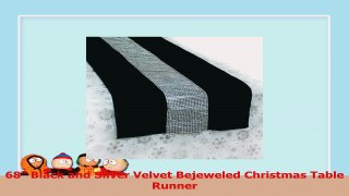 68 Black and Silver Velvet Bejeweled Christmas Table Runner ee48d9fa