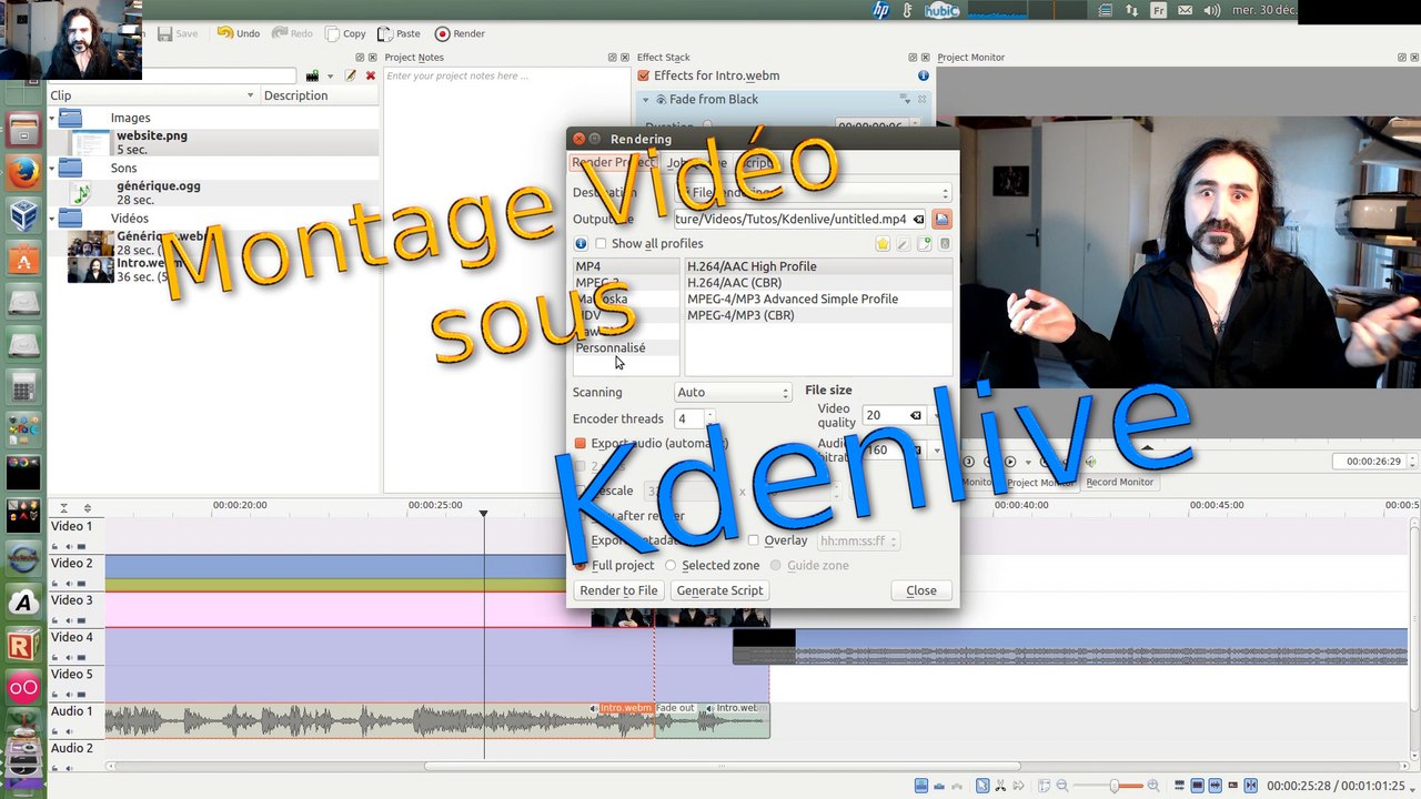 Kdenlive : Montage Vidéo / Présentation et Bases