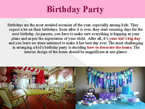 Home Décor Ideas for Kids’ Birthday Party