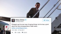 Hillary Clinton Trolls Trump Again on Twitter Over Michael Flynn's Resignation