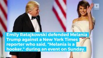 Emily Ratajkowski defends Melania Trump over 'hooker' comments