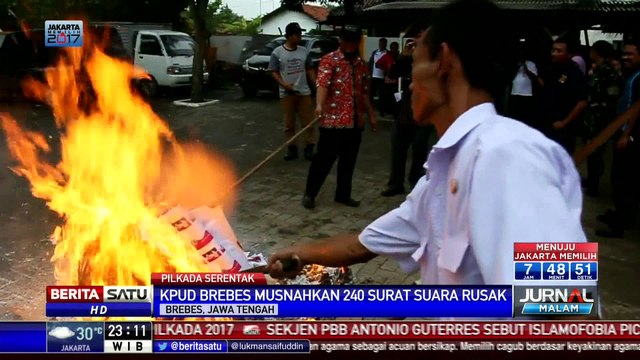 Ratusan Surat Suara Rusak di Brebes Dimusnahkan