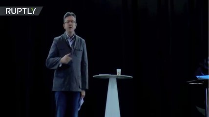 Holograma: candidato a presidente na França aparece em forma de holograma!!! incrivel!!!