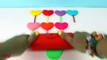 Играйте и учитесь вместе с пластилин леденец сердца формочки | учим цвета с пластилином для детей