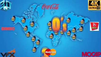 Coca-Cola,Master-Card,Bimbo y Barcel con Cantinflas 3D .