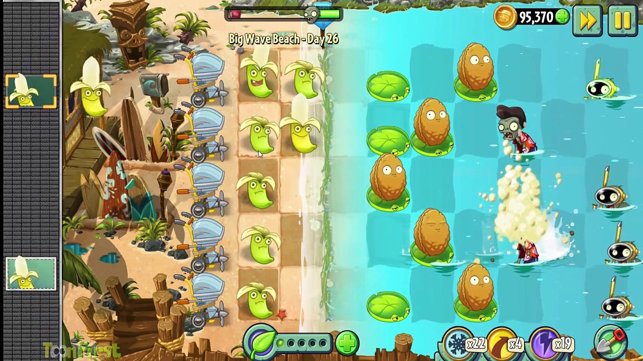 Plants vs. Zombies 2 - Big Wave Beach Part 2, Day 23 (BANANAS IN PYJAMAS!)