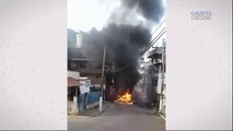 Ônibus pega fogo em Vila Garrido, Vila Velha