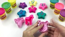 Play and Learn Colours with Glitter Play doh Smiling Star with Bear Pooh and Tiger Cutters