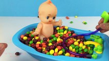Baby Doll Bath Time In Skittles Candy Pretend Play