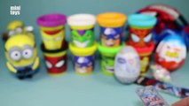 Marvel Play Doh Can Heads Learn Colours Surprise Eggs Kinder Joy Minions Spiderman Toys