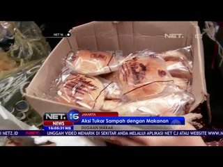 Peserta Aksi Tukar Sampah Dengan Makanan - NET16