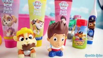 Paw Patrol Color Bathtime Party with Mer Pup Bath Paint Game Toy Surprises LEARN COLORS