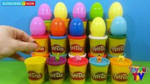Learn Colors 15 x Shopkins Surprise Eggs Surprise Toys Play Doh Colours