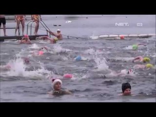 Berenang Dalam Air Es Jadi Tradisi Warga London di Momen Natal - NET 12