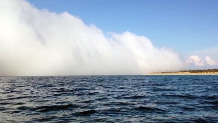 Huge Fog Bank Rolling in over Lake Michigan