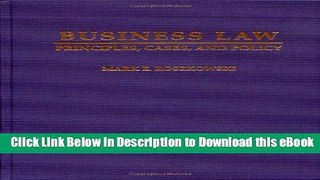 [Read Book] Business Law: Principles, Cases and Policy Kindle