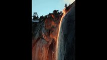 Yosemite  Firefall lights up