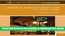 [Read Book] Labor and Employment Law: Text   Cases (South-Western Legal Studies in Business