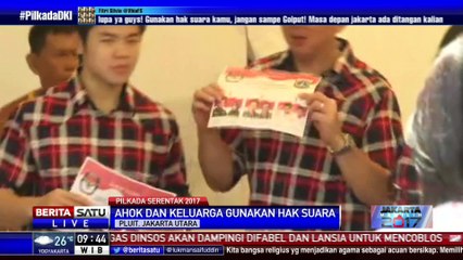 Ahok Mencoblos Ditemani Istri dan Anaknya