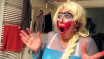 UGLY FROZEN ELSA MAKE UP PRANK vs SPIDERMAN w/ Joker Girl and Batman - Superheroes Real Life