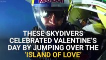 These Skydivers Celebrated Valentine’s Day By Jumping Over The ‘Island Of Love’