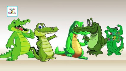 Los dinosaurios Vs Cocodrilo | de dibujos animados Animales Dedo de la Familia Rimas | guardería de niños animados k