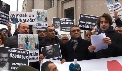 Gazeteciler Ahmet Şık için Çağlayan Adliyesi'nde