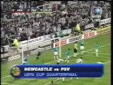 14.04.2004 - 2003-2004 UEFA Cup Quarter Final 2nd leg Newcastle United 2-1 PSV Eindhoven