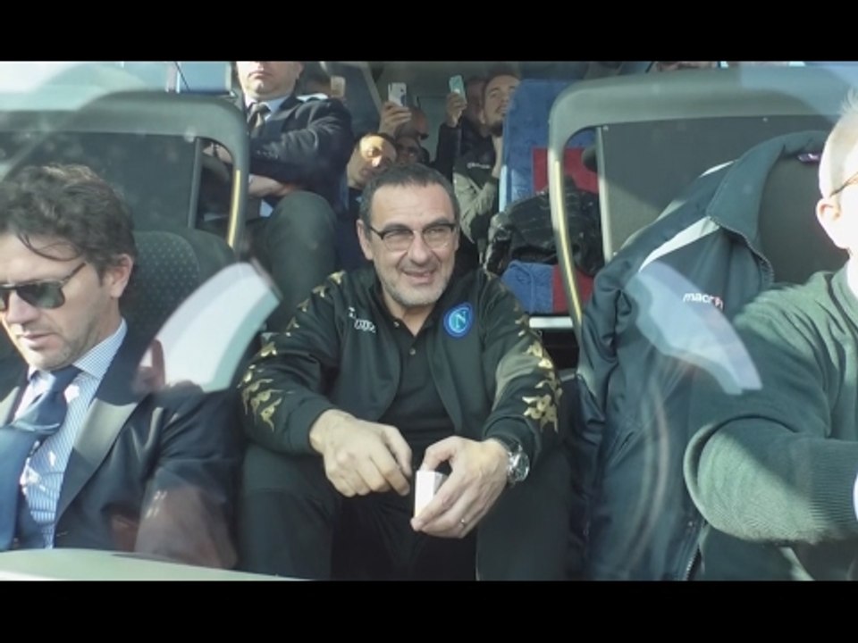 Real Madrid-Napoli - La partenza degli azzurri da Capodichino (14.02.17)