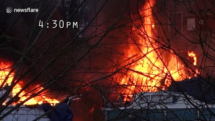 Explosion rips through block of flats in Oxford, UK