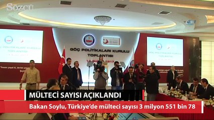 Bakan Soylu: Türkiye'de mülteci sayısı 3 milyon 551 bin 78 kişi