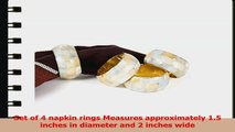 Manor Luxe Mother of Pearl Elegant Rounded Inlay Metal Napkin Rings Set of 4 Gold ce4a2d75
