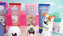 Learn COLORS with Secret Life of Pets Bath Paint Set, Frozen Elsa Paw Patrol PJ Masks Bubbles Foam