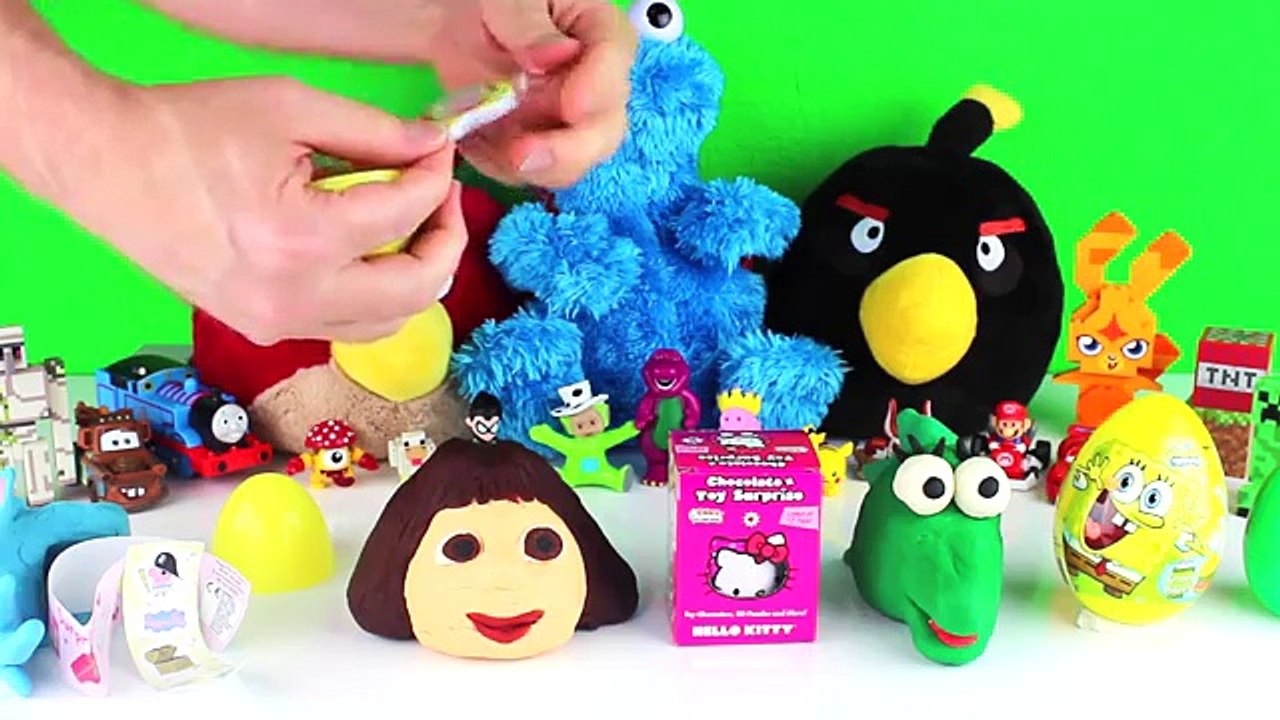 Play-Doh Dora The Explorer, Peppa Pig and Spongebob Squarepants Surprise Eggs