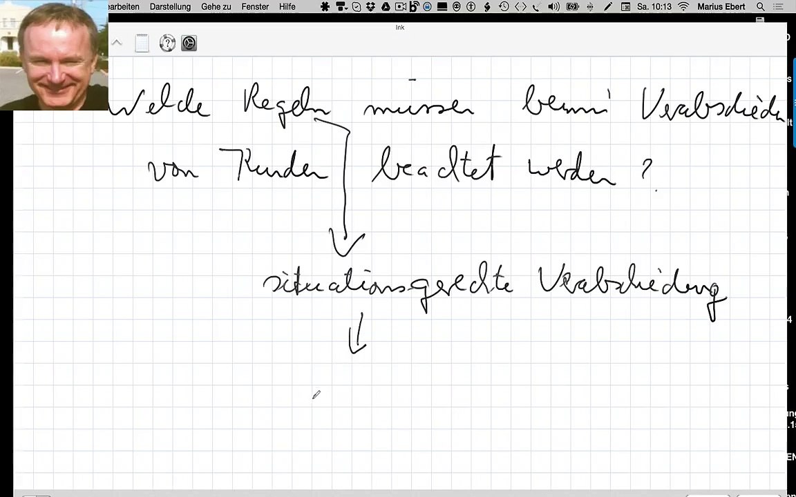 Verabschiedung des Kunden, Regeln