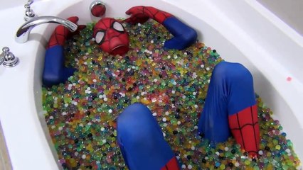 JOKER HURTS FOOT IN REAL LIFE !!! Joker vs Spiderman w/ Doctor Syringe, POO Colored Balls,