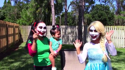 Frozen Elsa & Baby become ducks? w/ Maleficent, Spiderman, catwoman, pocahontas
