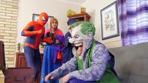 Spiderman the Halloween Pumpkin! w/ Frozen Elsa Catwoman Joker IRL Funny Superhero in Real Life