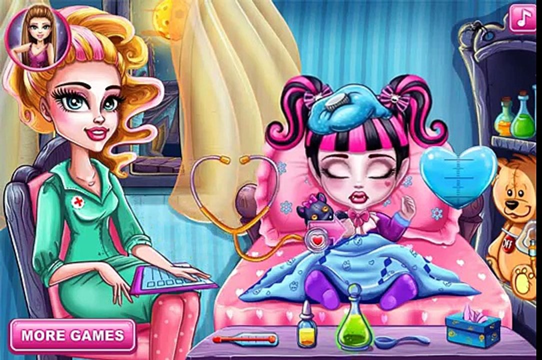 Baby Monster Flu Doctor Monster High Baby Draculaura Flu Doctor Cute Game for Children