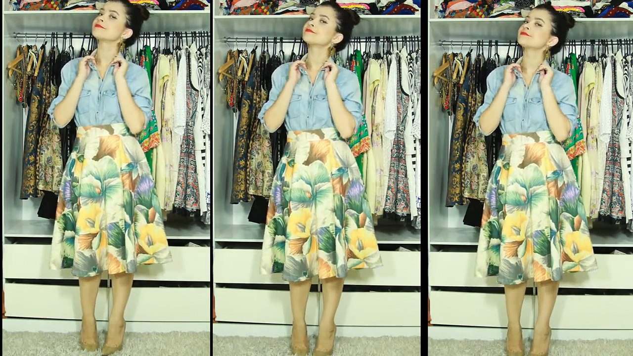 Mesma peça oito looks, camisa Jeans-Blog da Lê